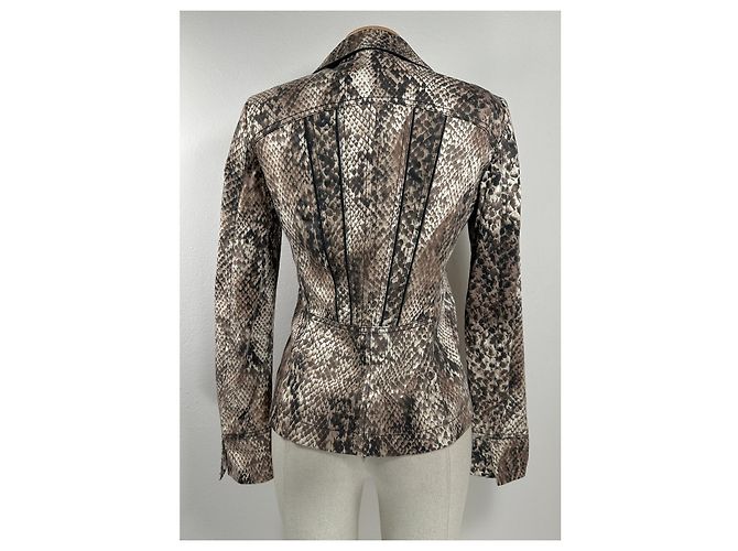 Blazer Luisa Cerano Estampado Piel de Serpiente Algodón Multicolor - vista 3
