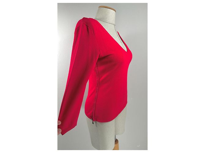Suéter Prada cuello en V rojo algodón viscosa Roja - vista 2