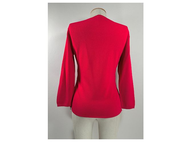 Suéter Prada cuello en V rojo algodón viscosa Roja - vista 5