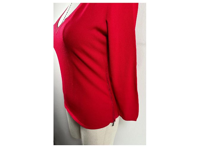 Suéter Prada cuello en V rojo algodón viscosa Roja - vista 6