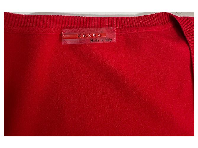Suéter Prada cuello en V rojo algodón viscosa Roja - vista 7