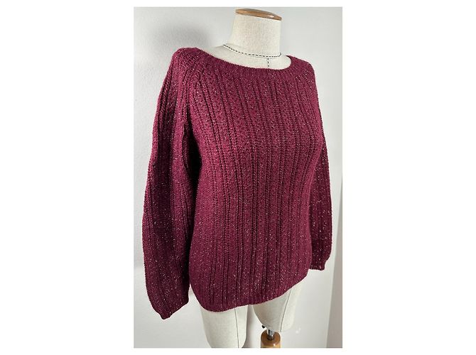 SéZane Pullover aus Wolle in Burgunderrot Bordeaux - Ansicht 2