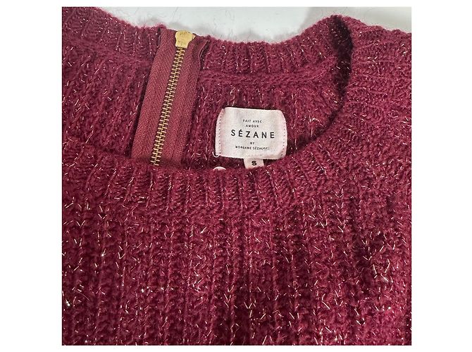 SéZane Pullover aus Wolle in Burgunderrot Bordeaux - Ansicht 7