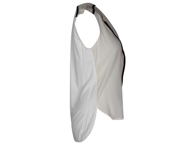 Top sin mangas Max Mara en seda blanca Blanco - vista 2