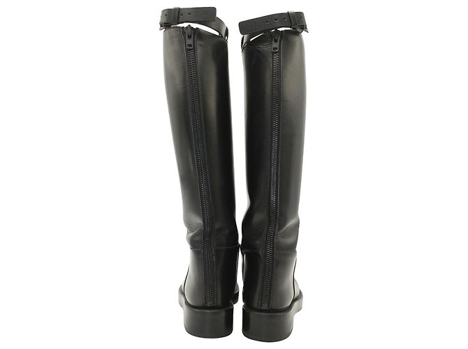 Ann Demeulemeester Bottes Cavalières Stan en Cuir Noir - vue 5