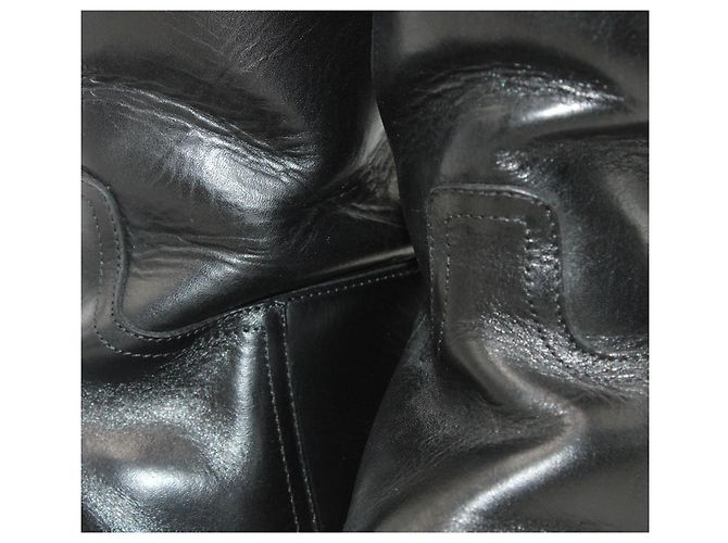 Ann Demeulemeester Bottes Cavalières Stan en Cuir Noir - vue 6
