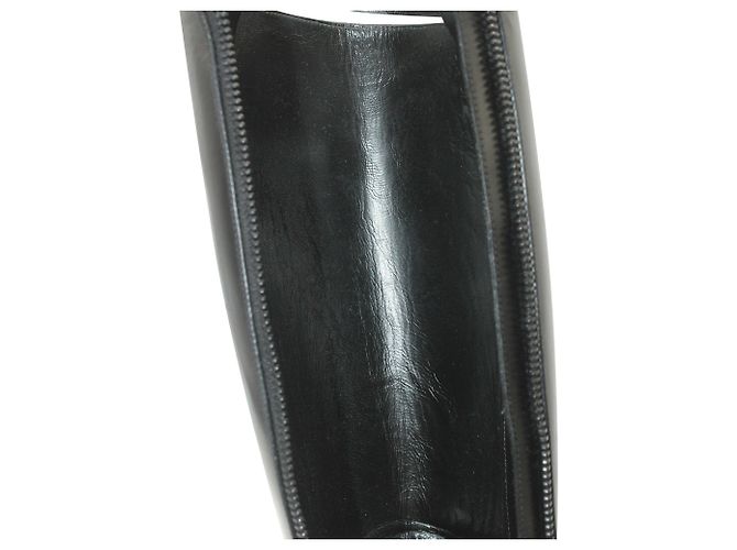 Ann Demeulemeester Bottes Cavalières Stan en Cuir Noir - vue 7