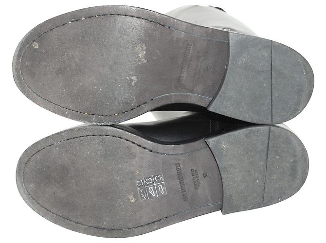 Ann Demeulemeester Bottes Cavalières Stan en Cuir Noir - vue 9