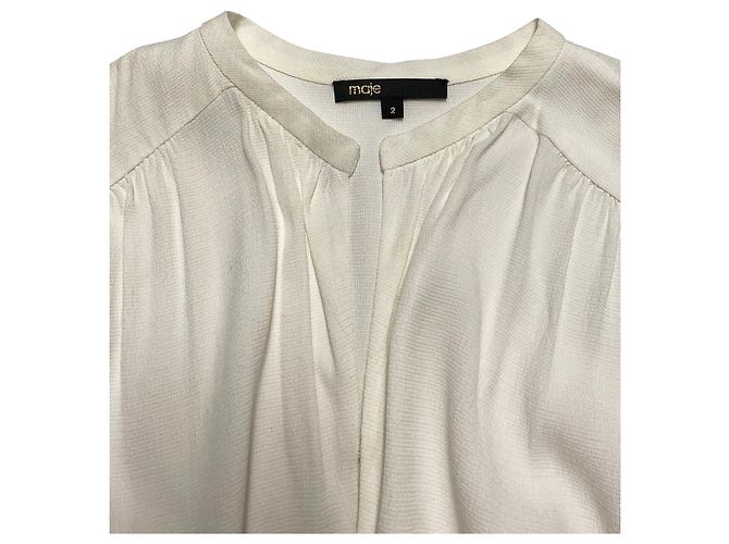 Maje-Farbblockkleid aus weißer Viskose - Ansicht 6