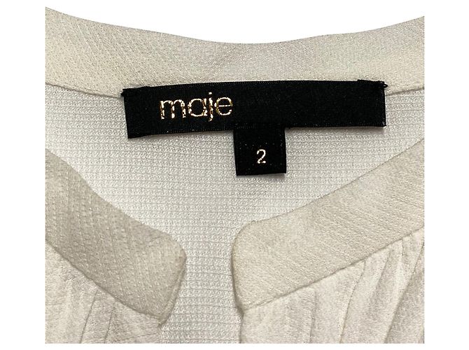 Maje-Farbblockkleid aus weißer Viskose - Ansicht 7