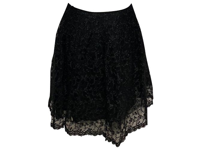 Falda Essentiel Antwerp de encaje en nailon negro - vista 2
