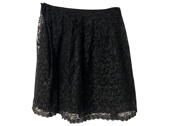 Falda Essentiel Antwerp de encaje en nailon negro - vista 3