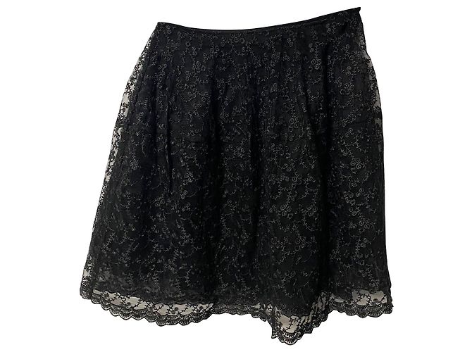 Falda Essentiel Antwerp de encaje en nailon negro - vista 4