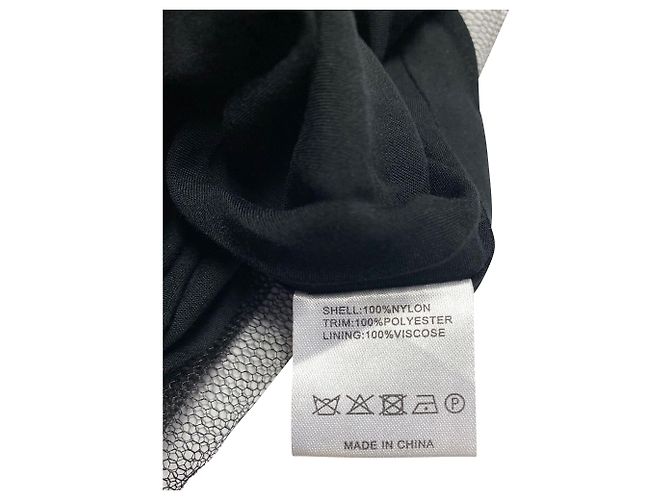 Falda Essentiel Antwerp de encaje en nailon negro - vista 6