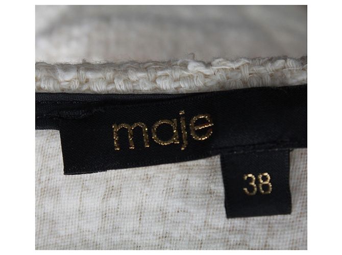 Miniabito Maje Bouclé-tweed in cotone color crema Bianco - vista 4
