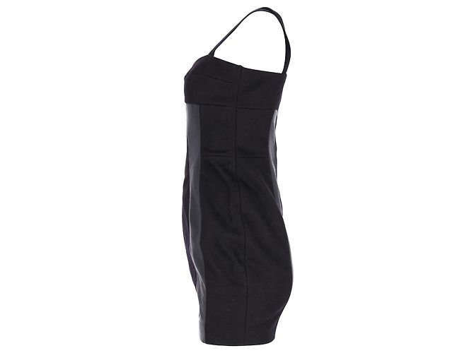 Vestido corsé Joseph Panel de lana y cuero negro - vista 2