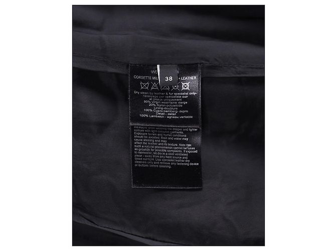 Vestido corsé Joseph Panel de lana y cuero negro - vista 5