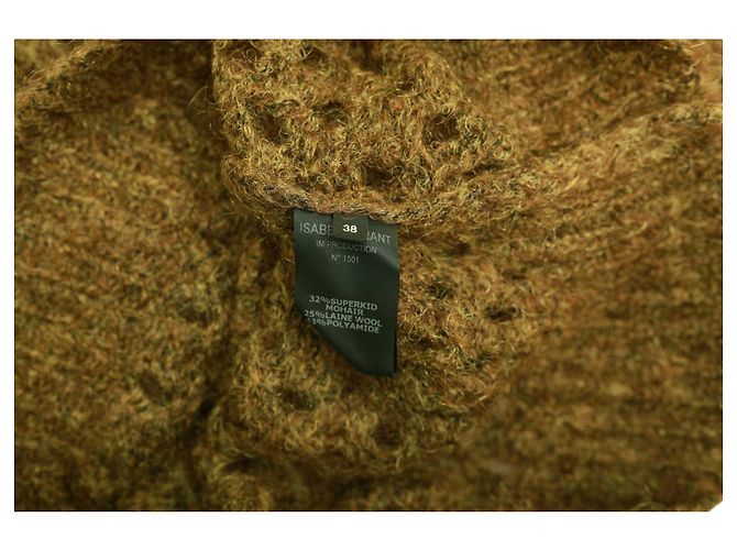 Isabel Marant Grün Beige Woll-Mohair-Pullover mit offenem Strick, perforiert. Top-Größe 38 - Ansicht 8