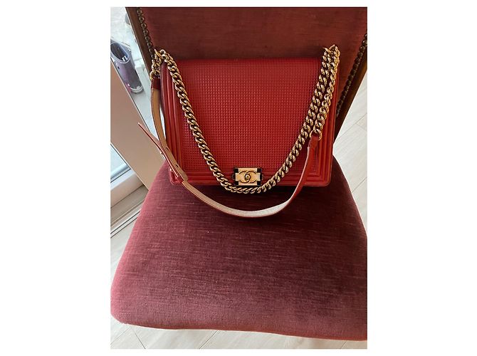 Borsa a mano Chanel Boy Jumbo in pelle rossa Rosso - vista 2