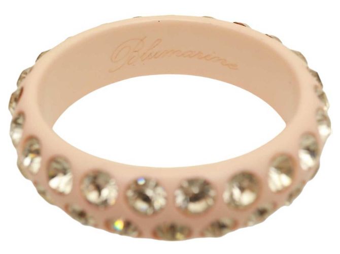 Blumarine bracciale bangle largo da donna con cristalli rosa tempestati di strass lucidi - vista 3
