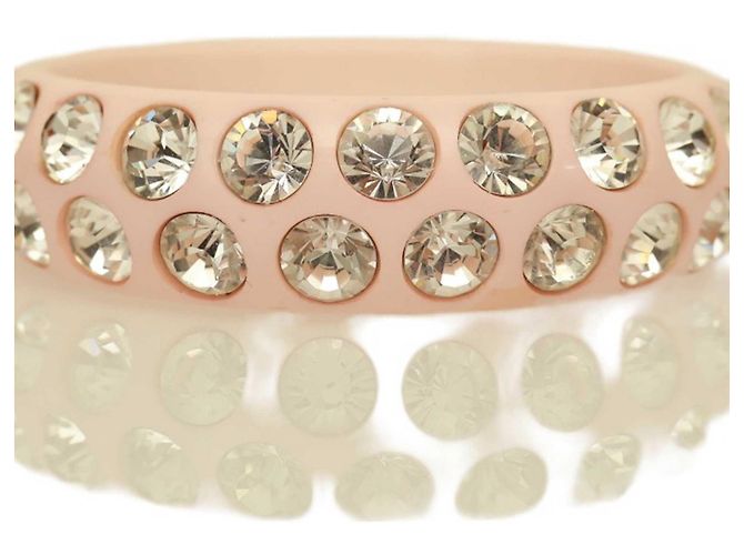 Blumarine bracciale bangle largo da donna con cristalli rosa tempestati di strass lucidi - vista 5