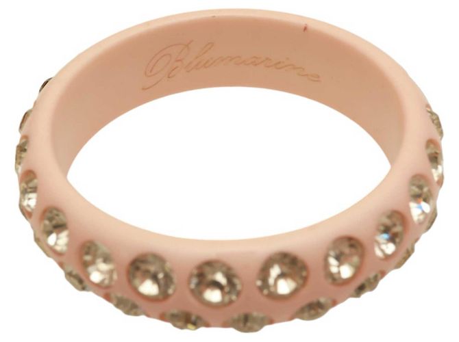 Blumarine bracciale bangle largo da donna con cristalli rosa tempestati di strass lucidi - vista 7