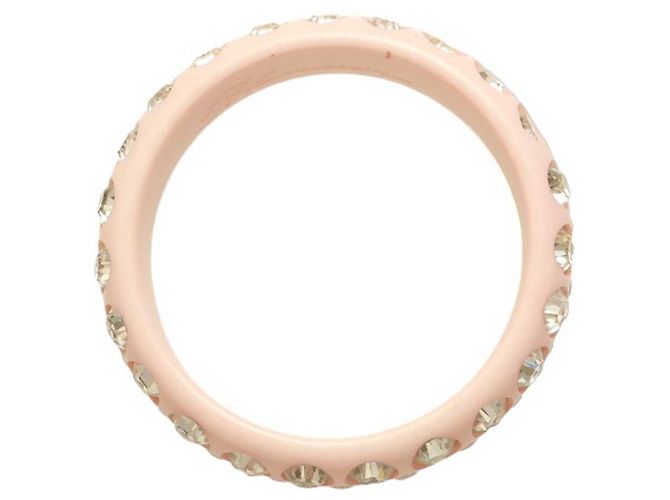 Blumarine bracciale bangle largo da donna con cristalli rosa tempestati di strass lucidi - vista 8