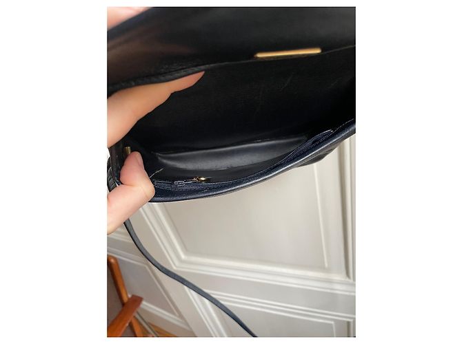 Bolsa de mão Christian Dior em couro azul marinho - vista 13
