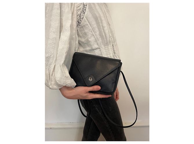 Bolsa de mão Christian Dior em couro azul marinho - vista 15