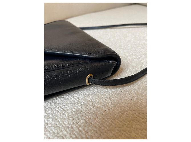 Bolsa de mão Christian Dior em couro azul marinho - vista 8