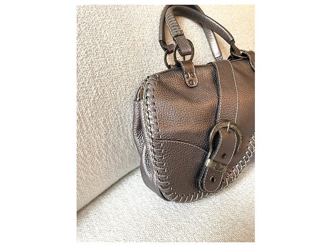 Borsa Dior Gaucho Grigio Metallizzato Pelle Argento - vista 9