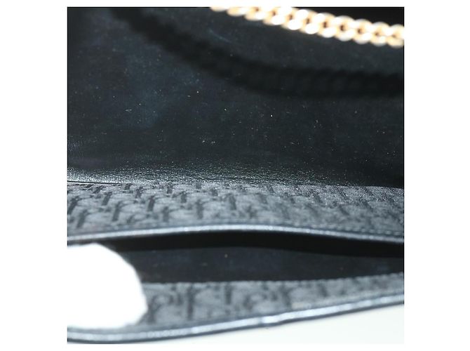 Borsa a tracolla con catena in tela Christian Dior Trotter nera Auth yk8835 - vista 12