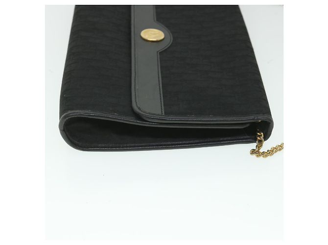 Borsa a tracolla con catena in tela Christian Dior Trotter nera Auth yk8835 - vista 4
