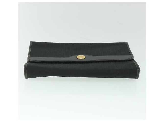 Borsa a tracolla con catena in tela Christian Dior Trotter nera Auth yk8835 - vista 5