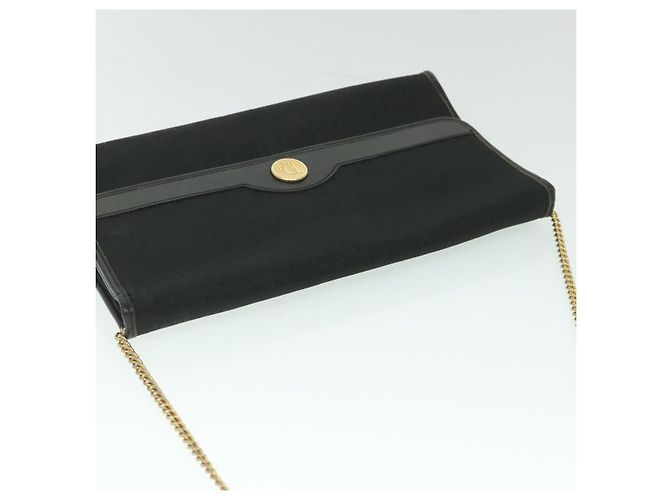 Borsa a tracolla con catena in tela Christian Dior Trotter nera Auth yk8835 - vista 6