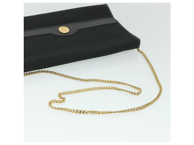 Borsa a tracolla con catena in tela Christian Dior Trotter nera Auth yk8835 - vista 7