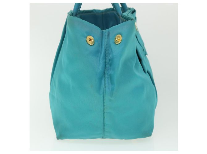 PRADA Borsa a mano Nylon Blu Turchese Auth 56277 - vista 3
