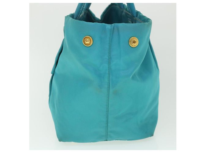 PRADA Borsa a mano Nylon Blu Turchese Auth 56277 - vista 4