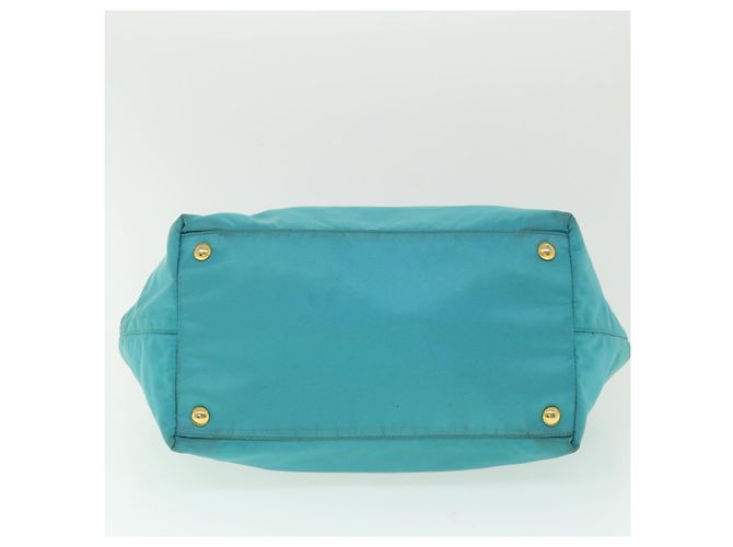 PRADA Borsa a mano Nylon Blu Turchese Auth 56277 - vista 5