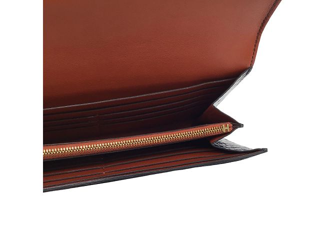 Hermès Hermes Navy Blue Shiny Gator Constance Wallet - view 10
