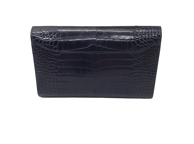 Hermès Hermes Navy Blue Shiny Gator Constance Wallet - view 3