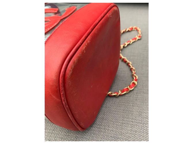 Borsa Chanel Vinly in pelle rossa Rosso - vista 12