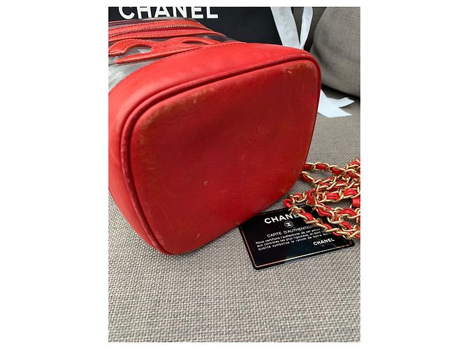 Borsa Chanel Vinly in pelle rossa Rosso - vista 5