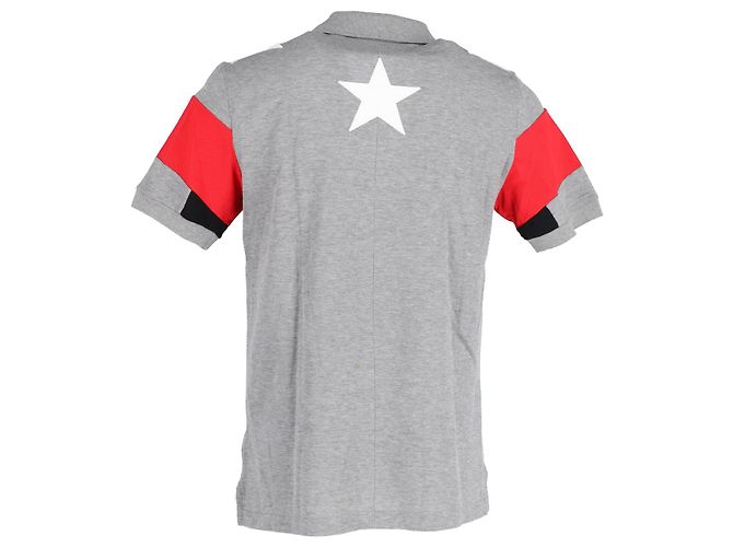 Polo de rayas y estrellas con corte cubano de Givenchy en algodón gris - vista 3
