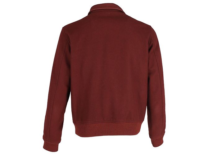 Blouson Bomber Sandro Paris en Laine Rouge - vue 3