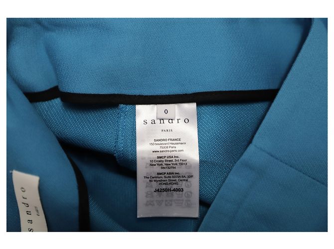Sandro Minifalda evasé de talle alto Sando Paris en algodón azul - vista 7