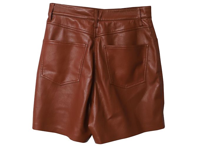 Nanushka High-Waisted Shorts in Brown leather - view 2