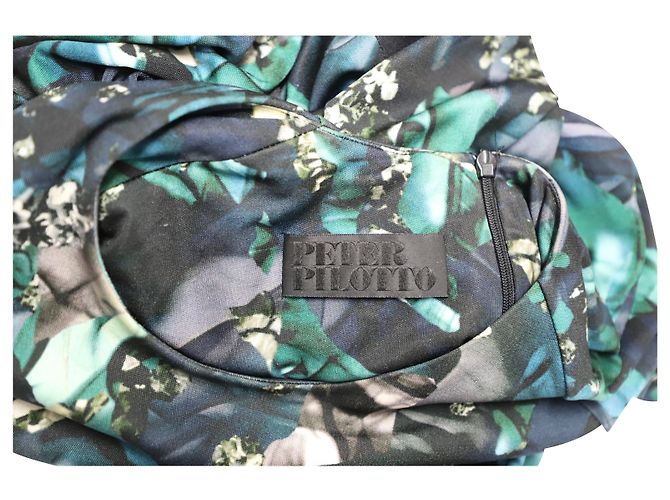 Abito increspato con stampa geometrica Peter Pilotto in seta multicolor - vista 7