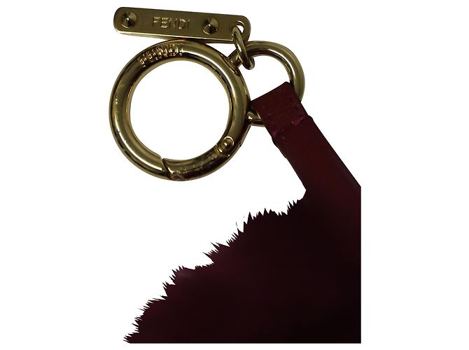 Fendi Pom Pom Bag Charm en fourrure violette - vue 4