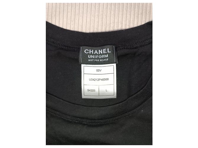 Chanel Gola redonda em algodão mercerise Preto - vista 2